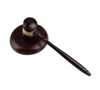 Wooden Auction Hammer Handcrafted with Sound Block Set Judge Sale Gavel Decor for Auctions Lawyers