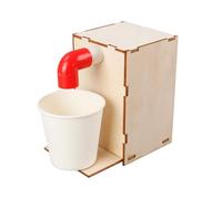 Wooden Automatic Sensing Drinking Fountain Model Kids Hands on Assembly Learning Toy Physics Teaching Aid for Children Intelligent Drinking Spring Model