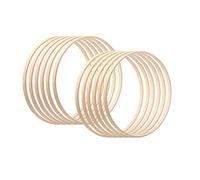 Wooden B-amboo Floral Hoop, 10cm/15cm/20.5cm/26cm/30.5cm Wreath Rings for Crafts, Wooden Dream Catcher Hoops, Wreath Making Hoops for Wedding Wreath Decor and Macrame Wall Hanging Crafts
