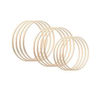 Wooden B-amboo Floral Hoop, 10cm/15cm/20.5cm/26cm/30.5cm Wreath Rings for Crafts, Wooden Dream Catcher Hoops, Wreath Making Hoops for Wedding Wreath Decor and Macrame Wall Hanging Crafts