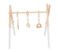 Wooden Baabby Play Gym Rack - Pine Infaants Activity Frame, Nursery Display Stand | Natural Finish Foldable Wooden Baabby Play Gym System with Newborrn Grasp Toy Hanging Setup