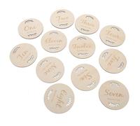 Wooden Baby Announcement Cards 12pcs Newborn Photography Prop