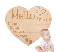 Wooden Baby Announcement Sign - Baby Shower Photo Prop, Nursery Decoration Wall | Personalized Baby Name Announcement, Rustic World Sign for Photos and Home