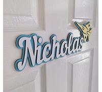 Wooden Baby Door or Wall Plaque, Custom Hand Made, Decorative Style, Gift idea, Nursery Decor, Plane