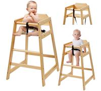 Wooden Baby High Chair -Stack-able Solid Wood Feeding Seat, with Commercial Grade Solid Wood for Dining Table & Kitchen - Compact & Portable Design for Restaurant & Home Use (1, 22"D x 20"W x 29.33"H)