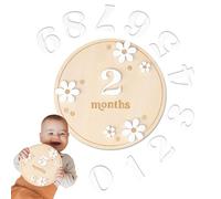 Wooden Baby Month Markers | Babyy Monthly Board | Babies Months Circle Signs Photoshoot, Nursery Decorative Memorial Boards for Photography