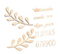 Wooden Baby Monthly Cards Beige Wood Disc Progress