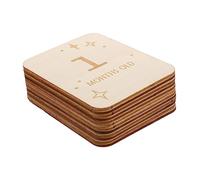 Wooden Baby Monthly Marker Decorations 12pcs Khaki Wood