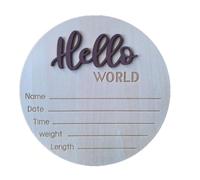 Wooden Baby Name Sign Unisex Birth Card Studio Props for Newborns Photoshoots and Nursery Display Board Wooden Baby Name Sign
