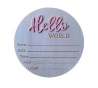Wooden Baby Name Sign Unisex Birth Card Studio Props for Newborns Photoshoots and Nursery Display Board Baby Announcement Sign