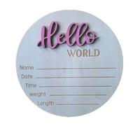 Wooden Baby Name Sign Unisex Birth Card Studio Props for Newborns Photoshoots and Nursery Display Board Baby Announcement Sign