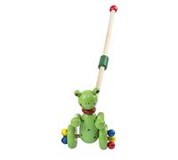 Wooden Baby Push Along Walking Toy, Pull String Activity Walk Toy for Toddler Boy Girl Development, Random Color Selection for Ages 1-3