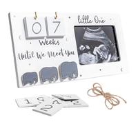 Wooden Baby Scan Photo Frame with Countdown Calendar Ideal Pregnancy Announcement Mum to Be Gifts Gender Reveal First Year Photos Frames