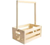 Wooden Baby Shower Crate Closet, 13.5x9x7" Household Toy Storage Wooden Crate, Star & Moon Style Clothes Basket for Newborn Boys Girls, Baby Shower Gift for New Parents.