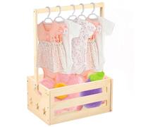 Wooden Baby Shower Crate Closet Baby Shower Basket with Handle Baby Storage Crate Hamper Baby Clothes Rack New Born Baby Gift Basket Pregnancy Gift for New Parent (1 Rack)
