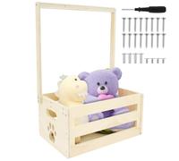 Wooden Baby Shower Crate Closet - Smooth Wood Basket With Handle, Large Capacity Storage Hamper, Attractive Clothes Rack for Newborn (Style C)