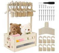 Wooden Baby Shower Crate Closet with Handle Large Capacity Baby Storage Crate Hamper Attractive Baby Clothes Rack Decorative Baby Basket for New Born Baby Shower, Pregnancy Gifts for New Parents(C)