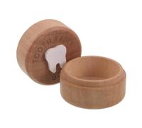 Wooden Baby Teeth Keepsake Box 3D Tooth Shape Beige