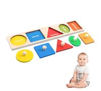 Wooden Baby Toys - Peg Board Puzzle for 1-3 Year Olds, Enlightenment Learning Educational Toy (5 Shapes)