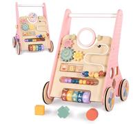 Wooden Baby Walker for Boy Girl 6 12 Months, Push Along Toy for 1 Year Old