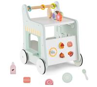 Wooden Baby Walker Multifunctional Ice Cream Cart Toy-Green COSTWAY Green One Size