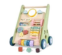 Wooden Baby Walker Wheels,Baby Push Walker for Babies 6-12 Months Montessori,Toddler Walker Push Toy Wooden Activity Walker for Baby Boy,Walking Toys for 1 Year Old Learning to Walk Girl Christmas