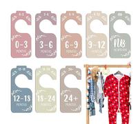 Wooden Baby Wardrobe Closets Dividers - 8 Pieces Colorful Double-Sided Closet Digital Organizer, Smooth Baby Sorting Plates for Kids