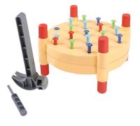 Wooden Baby Workbench Pounding Hammer Toys with 19 Pegs and Mallet for Toddlers, STEM Educational Preschool Learning Toys for Hand-Eye Coordination