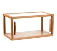 Wooden Bakery Display Case - Commercial Bakery Display Stand Cupcake Holder Tempered Glass，Pastry & Cookie Showcase for Desserts- Stylish Glass Door Cabinet for Countertop Organization(Single Layer)