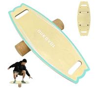 Wooden Balance Board Trainer Indoor Surf Board with Roller & Adjustable Stoppers for Adults, Beginner, Teenager Improves Core Stability, Fitness & Rehab Balance
