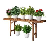 Wooden Balcony Plant Stand - Multi-Tiered Flower Shelf for Indoor/Outdoor Pots - Stylish Flower Holder & Planter Rack for Living Room Garden & Patio Decor