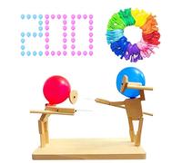 Wooden Balloon Brawlers Fencing Game, 2 Player Puppets Head Floor Games for Kids, Handmade Battle Game Puppet Set, Fast-Paced Party Christmas Game for Children and Adults(With 200 Balloons)