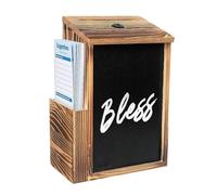 Wooden Ballot Box with Side Slot and Lock - Voting Box with 50 Cards, Ideal for Fundraising, Party, Business, Farm, Home, Office, Wedding, Class,