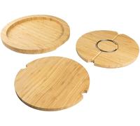Wooden Bamboo 36cm Deluxe Chopping Carving Board 5-in-1 Round Multi-Board Set,