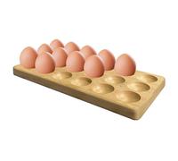 Wooden Bamboo Egg Holder for Countertop - 18-Egg Storage Rack for Fresh Chicken, Quail, Duck, and Turkey Eggs, Stackable Farmhouse Style Egg Tray & Kitchen Organizer for Refrigerator or Counter Decor