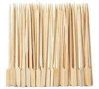 Wooden Bamboo Skewers for Kebabs, Cocktail Sticks, Barbeque Skewers, Party Food, Fondue, Fruit, Chocolate Fountains, Buffets, BBQ Accessories Indoor and Outdoor Dining: Paddle Style (15cm 100 Pack)