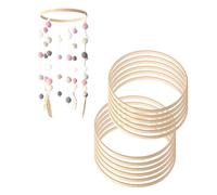 Wooden Bamboos Floral Hoop, 10/15/20.5/26/30.5cm WoodenHoops for Craft, WoodenDream CatcherHoops, Wreath MakingHoops for Wedding Wreath Decor and Macrame Wall Hanging Crafts