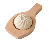 Wooden Bao Bun Maker Mold - Handmade Steamed Bun Shaping Tool for DIY Asian Pastry Dim Sum | Manual Dough Press Kit for Home Kitchen Cooking Baking Accessories, Vegetable Meat Filling 20cm