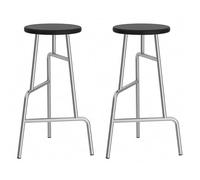 Wooden Bar Stool Backless with Modern Creative Metal Legs, High 65/75cm Counter Height Barstools for Breakfast Bar Kitchen Counter, Dining Chairs with Footrest