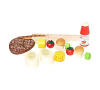 Wooden Barbecue Toy Set - 14 Pieces Multicoloured one size
