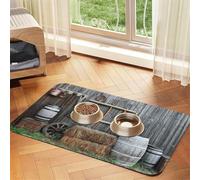 Wooden Barn Countryside Printed Pet Bowl Mats, Non-Slip And Tasteless Dog And Cat Feeding Mats