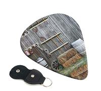 Wooden Barn Countryside Set Of 6 Guitar Plectrums For Acoustic Guitar, Electric Guitar, Bass, Ukulele - Thin, Medium And Thick.