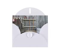 Wooden Barn Countryside White prints Greeting Cards 6x4-inch with Envelope | Perfect for writing greetings and thank-you notes