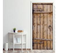 Wooden Barn Door Door Stickers for Interior Doors Rustic Wood 3D Door Decals Art Sticker Self Adhesive Door Murals for Bedrooms Living Room Bathroom Home Decor 77 x 200 cm A4494
