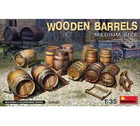 Wooden Barrels. Medium Size Diorama 1:35 Plastic Model Kit MINIART