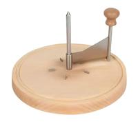Wooden Base Cheese Slicer, Manual Rotary Cheese Shaver with Stainless Steel Cutter, Multi Purpose Cheese Cutter Board with Handle for Shaving Chocolate, Cheese, Truffles