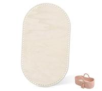 Wooden Basket Bottom, Oval Blank Crochet Knitting Basket Base, Wood Baskets Bag Bases for Crocheting DIY Basket Craft Weaving Making Supplies (Natural Wood 76x43cm 10mm Holes)