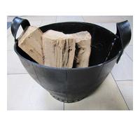 Wooden Basket Made from Black Tire Small Wood Storage