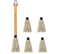 Wooden Basting Brush with Long Handle - 4 Extra Replacement Heads - BBQ & Steak Smoking