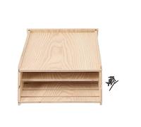 Wooden Bat House, 9.4x7.2x2.8in Double Chamber Handcrafted Outdoor Bat Shelter for Triad Wood with Ideal Area (Wood Color)